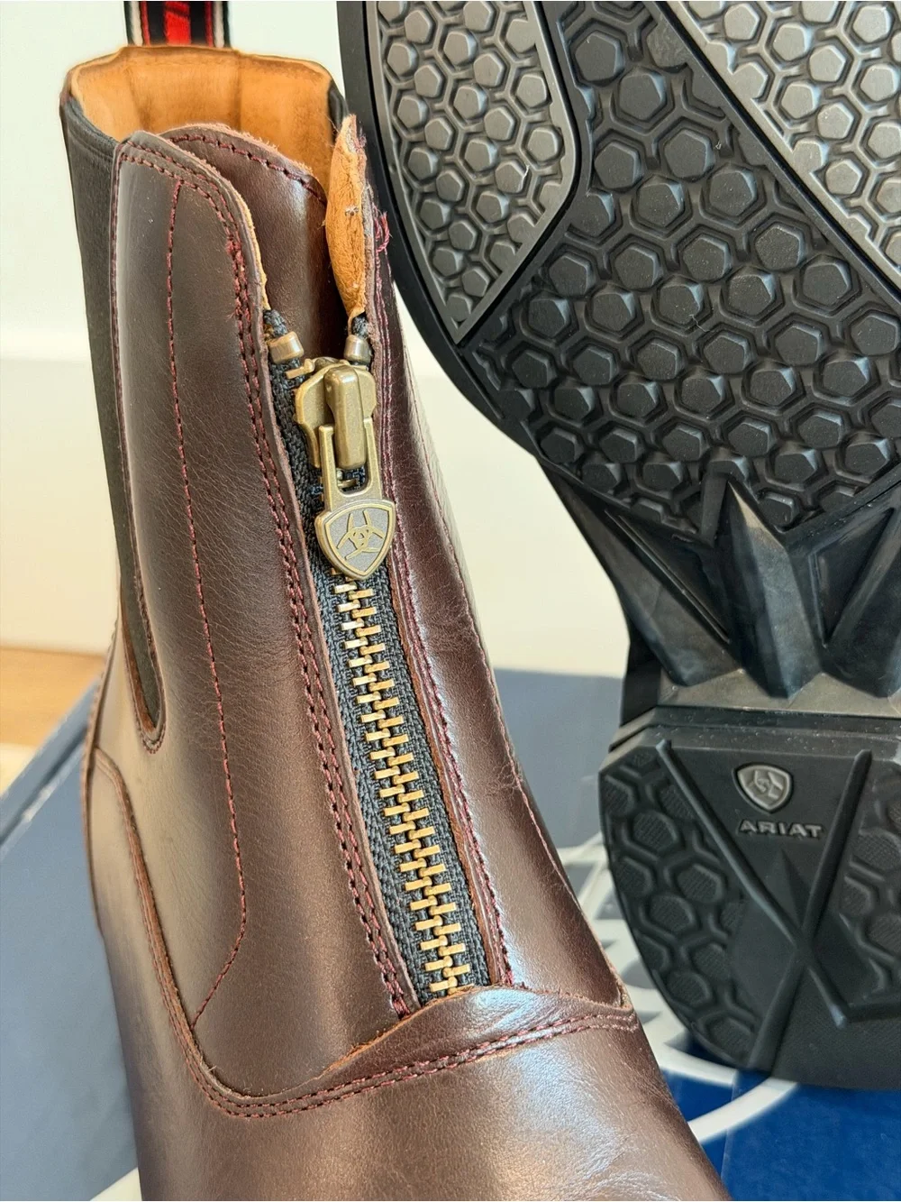 Ariat Women’s Devon Nitro Paddock Boots Size 9.5 B Zip Up In Waxed Chocolate